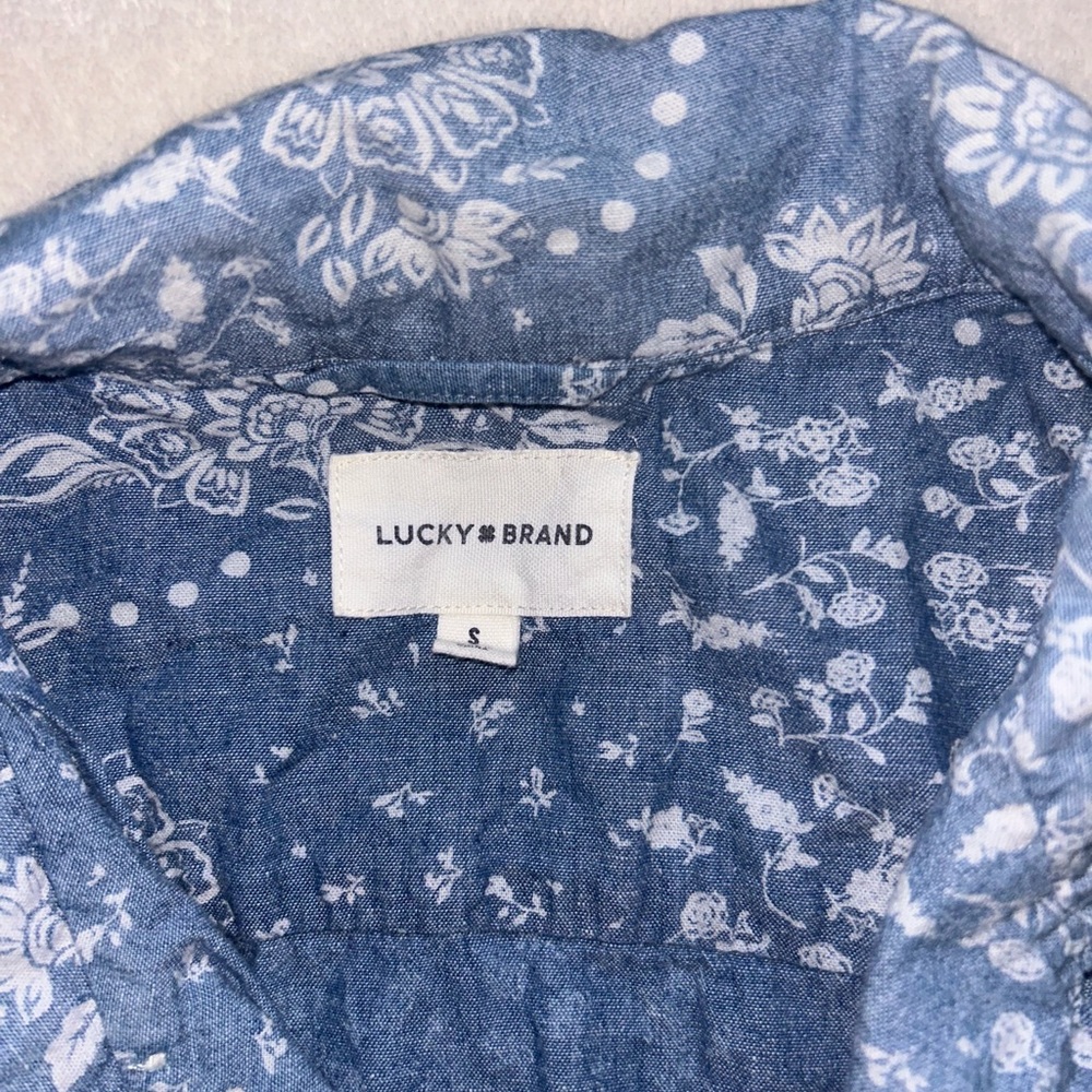 Lucky Brand Denim Blue Floral Top